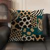 Leopard Tiger Giraffe Zebra Cushion Cover Linen Organic Fabric DoubleSided Printing Sofa Breathable Home Decor Gift Pillow Case
