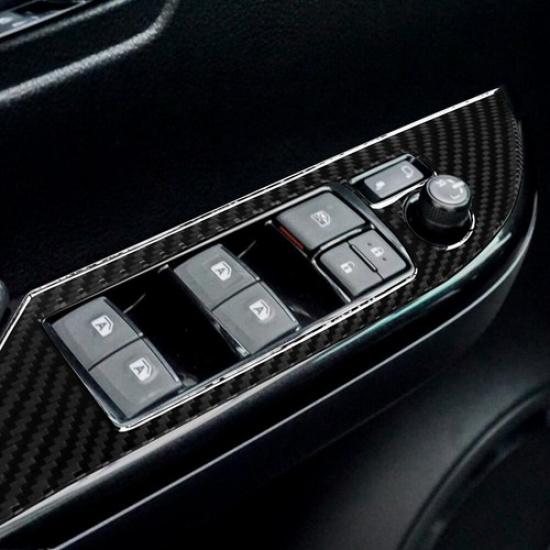 4Pcs Carbon Fiber Interior Door Control Cover Trim For Toyota Hilux 2015-