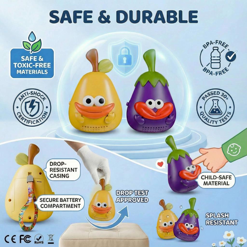 Zabawkowe krótkofalówki dla dzieci: Zabawki Owocowe 2 szt. Prezenty Urodzinowe dla Dziewczynek i Chłopców w Wieku 3-12 Lat, Gry Kempingowe na Zewnątrz, Boże Narodzenie