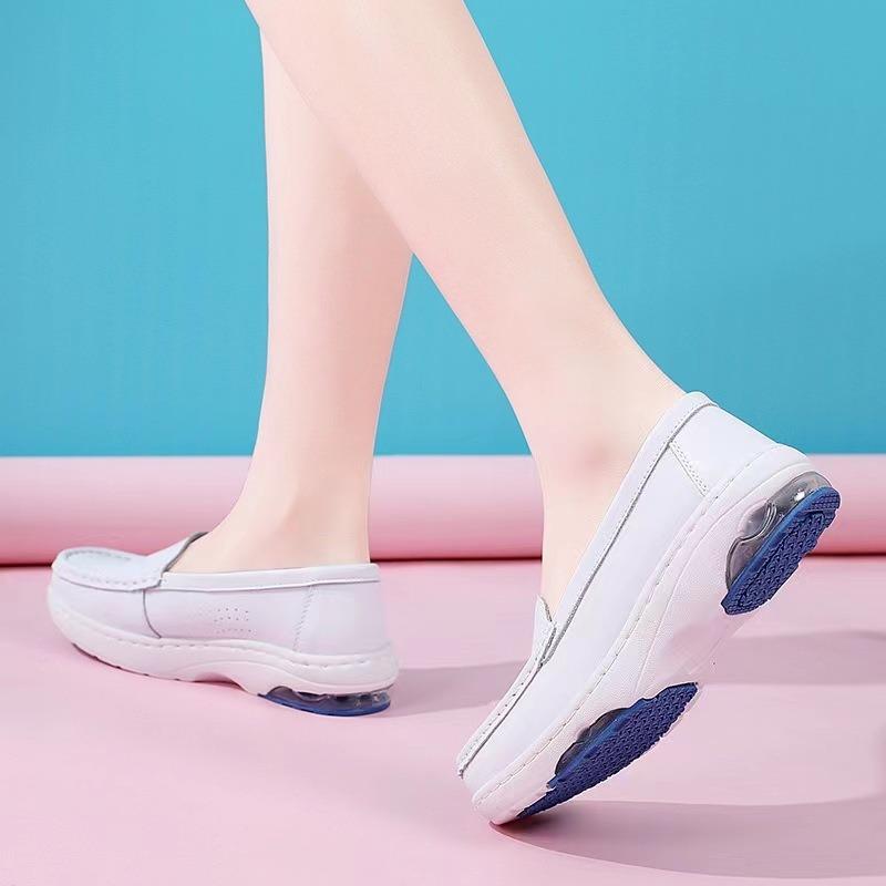 New Air Cushion Nurse Shoes Women's Soft Sole Non-slip Factory Direct Sales Leather High-end Nurse Shoes Medical Shoes