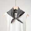 Women Fashion Minimalist Black White Line Printed Small Square Neck Scarf