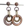 Exaggerated Personalized Earrings, Geometric Round Retro Contrasting Color Large Circle Earrings for Women