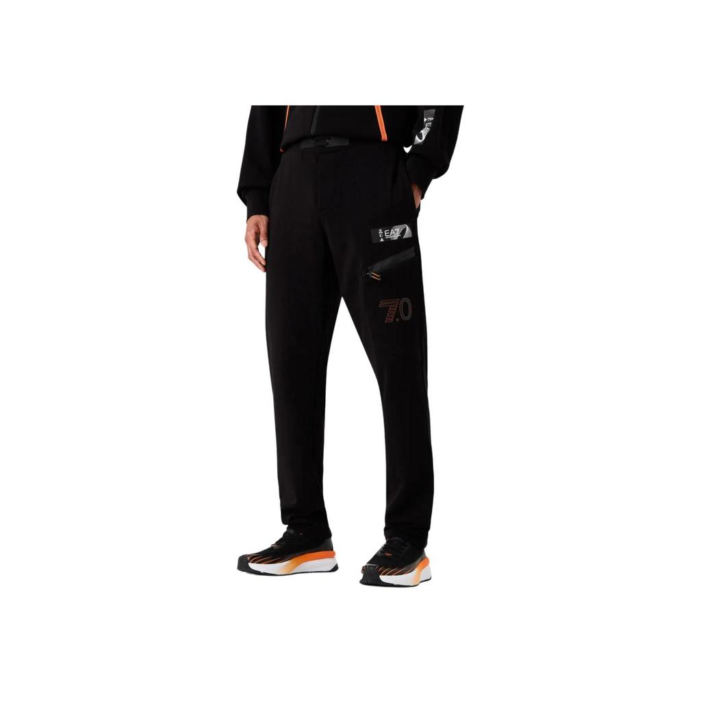 Emporio Armani EA7 SS24 Lace Letter Logo Casual Pants Men Bottoms Black 3DPP12-PJEQZ-1200