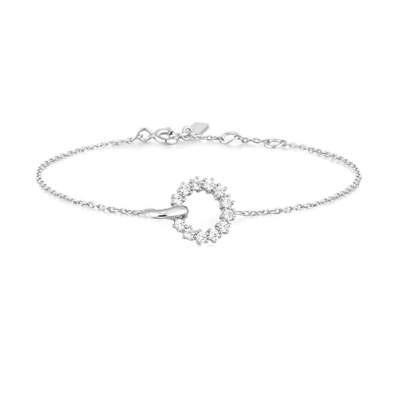 

ANIA HAIE Interlinked Circle Pave 925 Silver Bracelet B056-01H single type