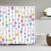 Cartoon Cute Shower Curtain, Funny Animals Cat Rainbow Colorful Butterfly Kids Boys Girls Bathroom Bathtub Screen Decoration