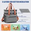 Insulated Lunch Box for Women Men Double Layer Leakproof Lunch Bag with Adjustable Shoulder Strap Waterproof Cooler Bag for Work Travel Camping Picnic