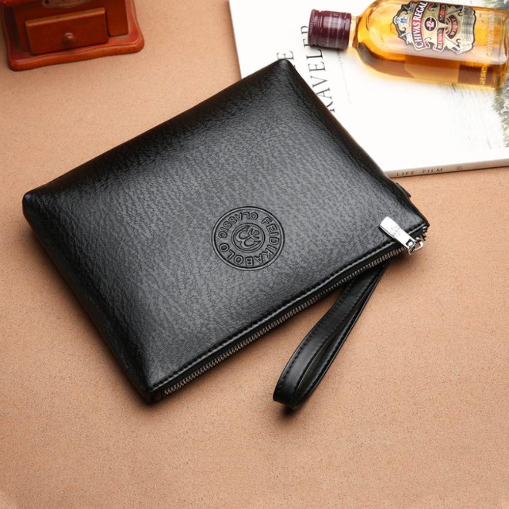 Large Capacity Men's Handy Bag Pu Leather Toiletry Bag Practical Male Clutch Bag  Outdoor