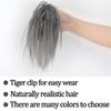 MERISIHAIR Synthetic Messy Hair Bun Claw Clip-in Hair Extensions Natural Grey Brown Claw Clip Bun Accessories For Everyday Wear