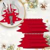 Felt Knife Fork Holder Christmas TablewarePouch Christmas Tree SpoonFork CutlerBag for Holiday Dining Table MatsCoasters Decor
