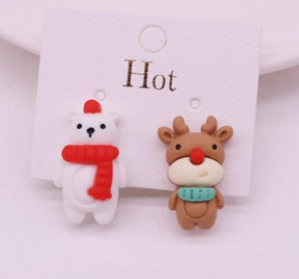 Kids' Christmas Cartoon Princess Clip-On Earrings: Cute, No Piercing Needed