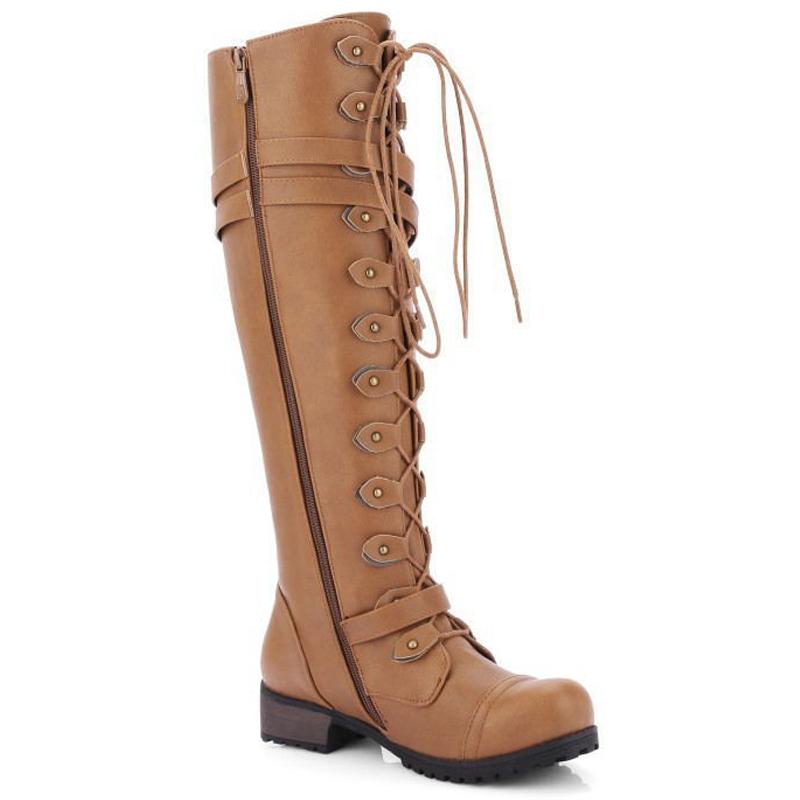 Buy Ladies Knee High Wedge Heel Riding 