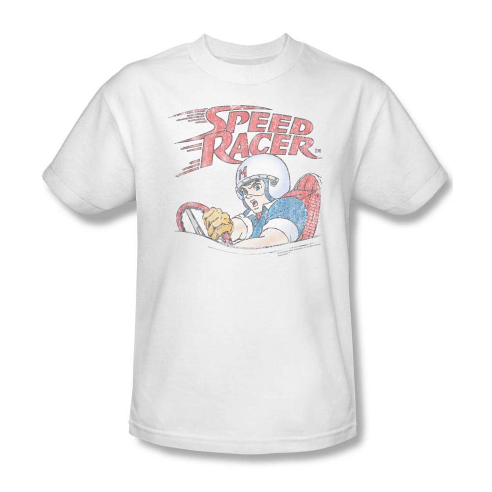 Speed Racer T-Shirt Classic Retro Design White Graphic Tee SPD100 XXXXL