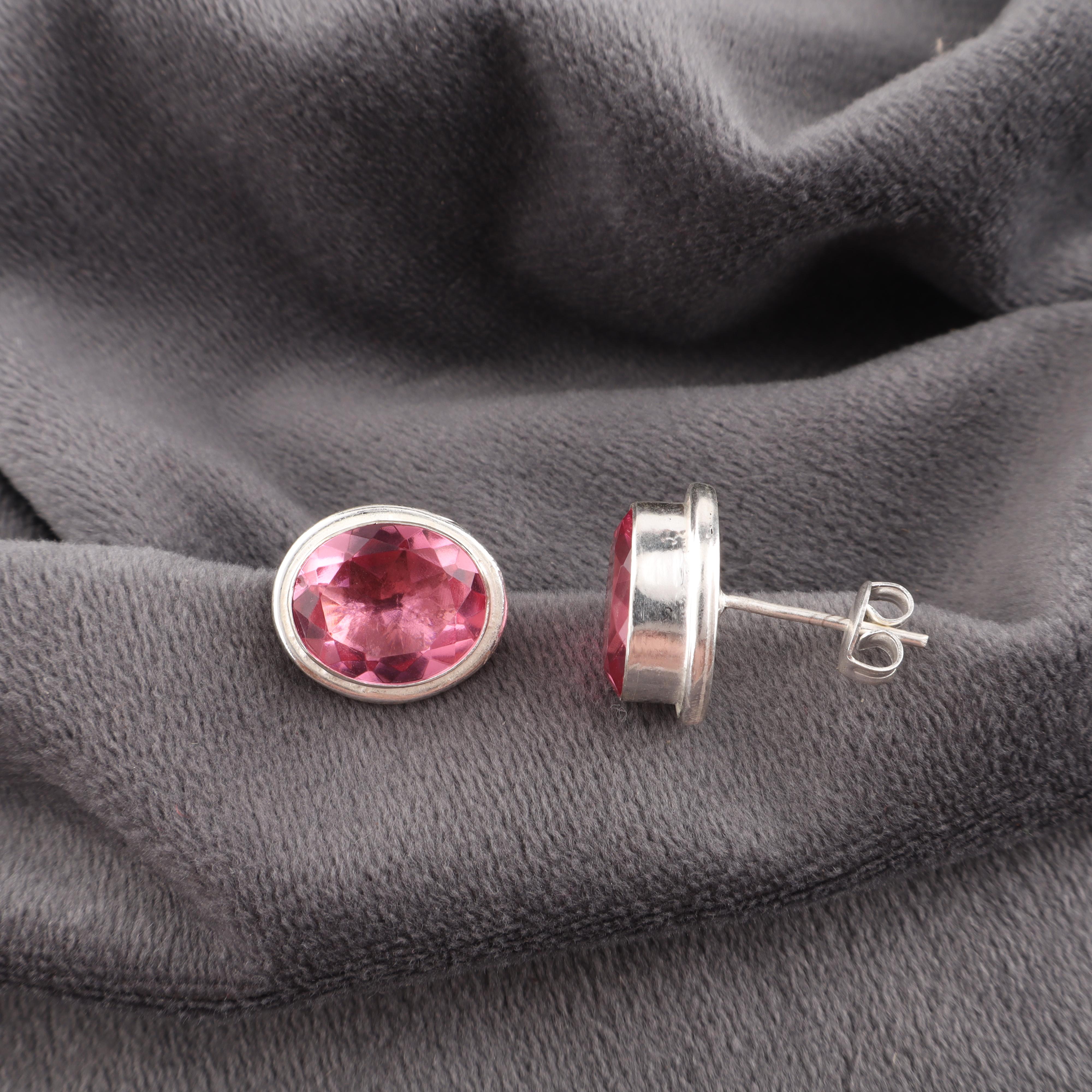 

Серьги с розовым турмалином, Ювелирные изделия ручной работы из стерлингового серебра 925 пробы, Серьги для медитации, Ювелирные украшения для женщин 0.5 inches розовый