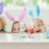 2pcs Miniature Bunnies Decor Figurine Easter Carrot Figurines Bunny Miniatures Figurines Resin Bunny Animals Model Garden Miniature