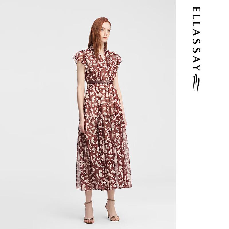 ELLASSAY Women's French Floral Print Midi Dress