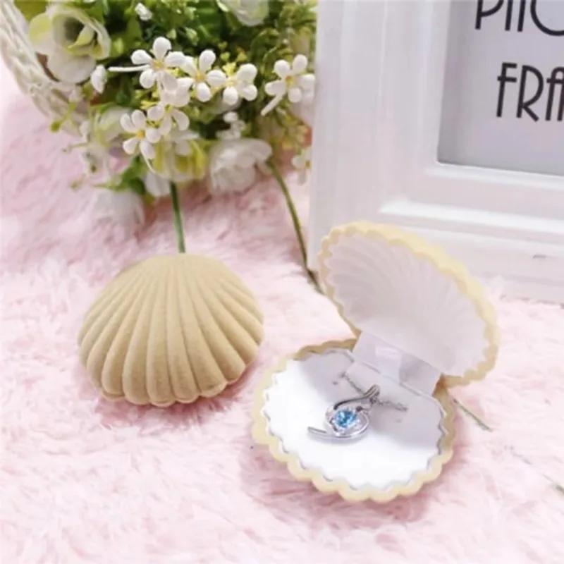 

Shell Jewelry Gift Portable Box Ring Box Jewelry Gift Box Earring сірий