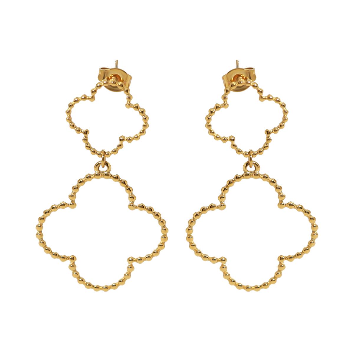 18K Gold-Plated Twisted Rope Titanium Stud Earrings with Rhinestones - Elegant, Colorfast, Versatile, and High-End. 18K Gold Plated