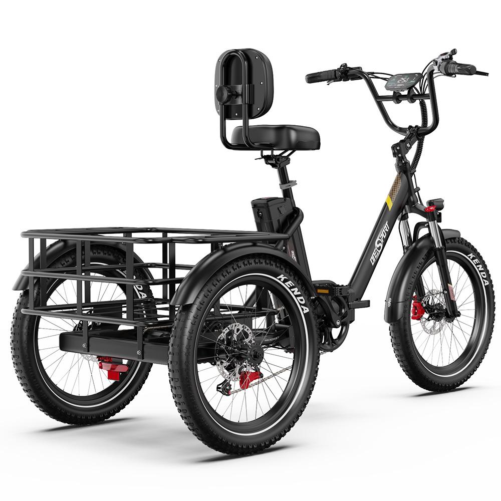 Vélo électrique Onesport OT30 Pro 20" Moteur 500W Vélo cargo électrique pliable Shimano 7 vitesses Freins à disque doubles 48V 18AH Charge maximale 180 kg