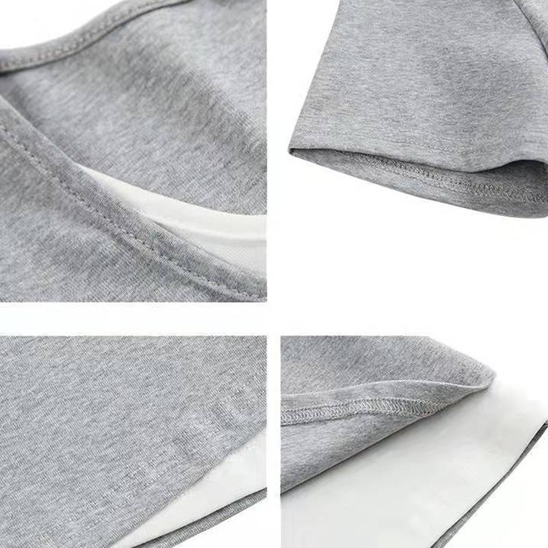 WTEMPO Women's Summer Cotton Suit Summer Short Sleeve T-Shirts + Sports Shorts Two Pieces Set Female Fashion Solid Casual Suit