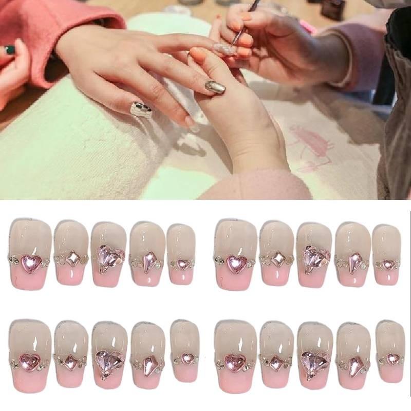 Wearing Nail Adorable Pink Heart Art Sticker Explosive Cute Trend Fashionable
