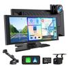EONON Inch Portable Display Audio Monitor CarPlay Android Auto 4K Portable Navigation CarPlay 10 Inch Front and Rear Monitor Car Display Car