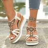 Summer Oversized Bohemian Shoes for Women In Sandals Fashionable Water Diamond Wedge Heel Sandals