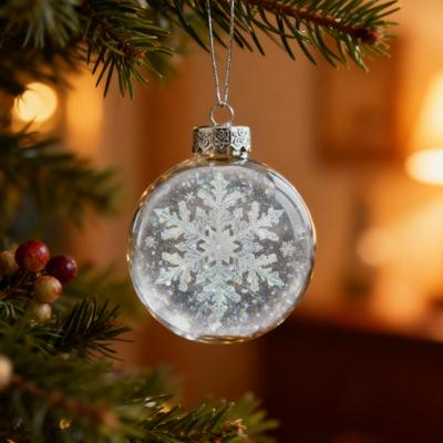 Kar Küresi Asılı Süs Noel Kar Manzarası Melek Süsü Şeffaf Noel Topu Noel Ağacı Ev Kış Tatili Partisi için