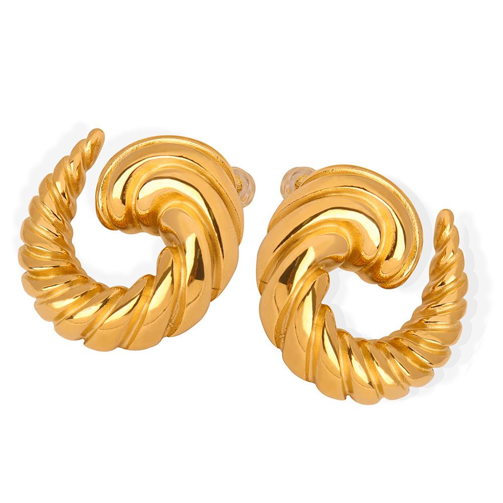 Trend Earrings for Women Stainless Steel Telix Twisted Luxury Stud Earrings Girls High-End Zircon Accessories