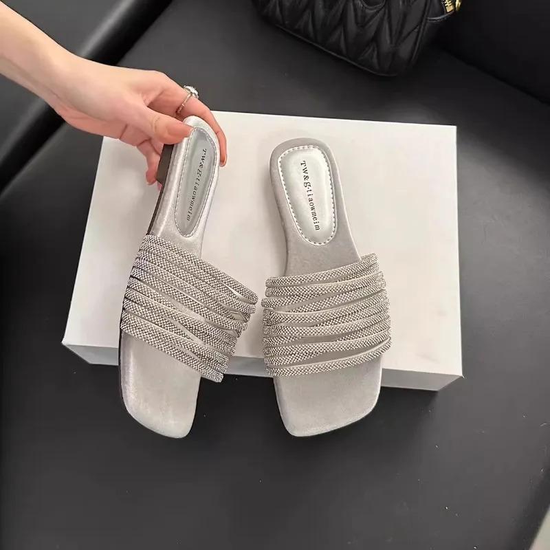 Fashion Slippers Women's Summer 2025 New Flat Sandals Women's Casual Beach Slippers Fashion Women's Shoes Zapatos De Mujer