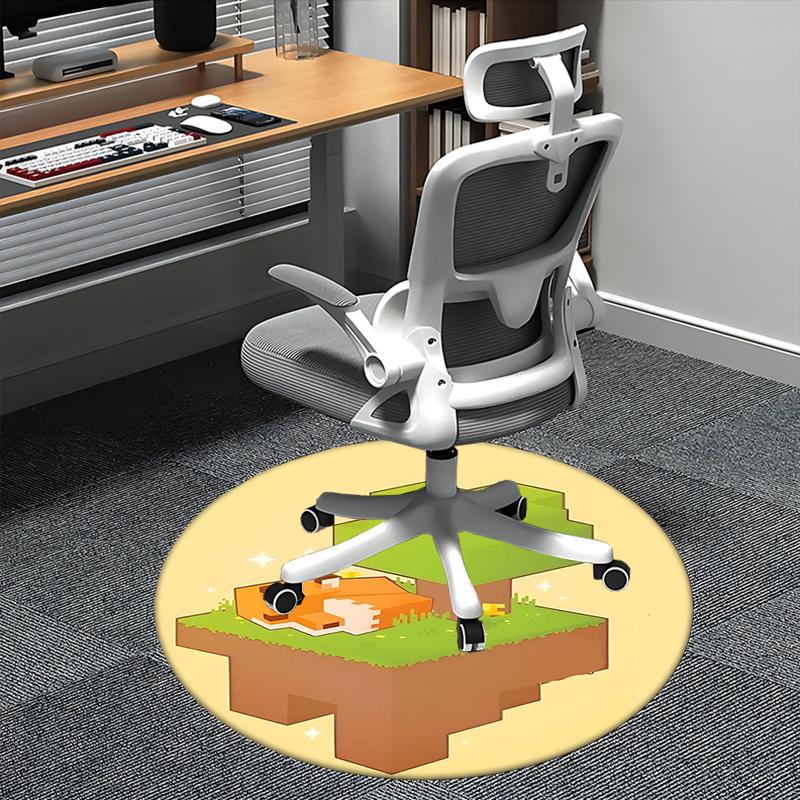 

Pixel Fox,Blocky Tree Chair mat Round Rug Office carpet, Non slip, Suitable for Living Rooms, Bedrooms Decor 1205553a 80cm by 80cm