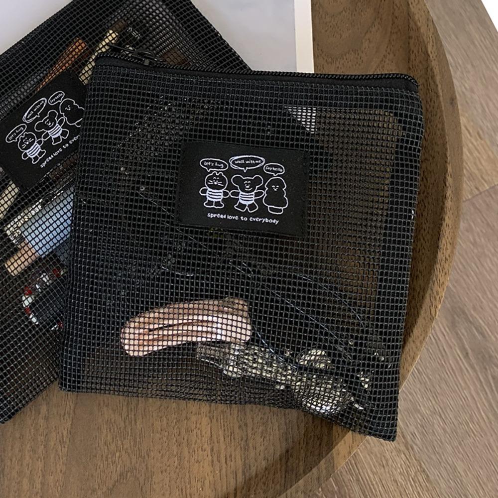 

Portable Grid Cosmetic Bag Visibility Zipper Pouch Multi-function Travel Toiletry Pockets Home Square Makeup Bag