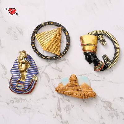 Egipto karalienės faraono piramidės suvenyras 3D dervos magnetinis šaldytuvo magnetas Egipto turistų suvenyras
