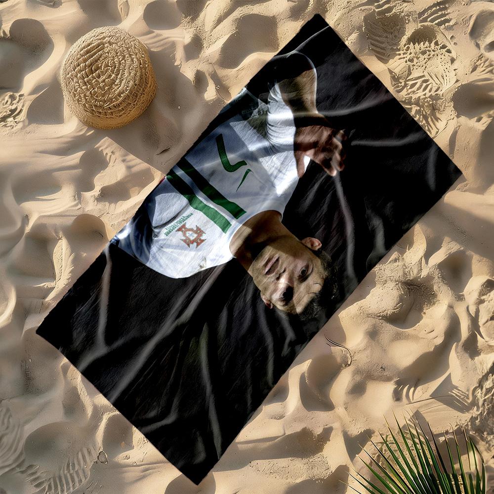 Ronaldo's Precision Kick Beach Towel Quick-Dry Soft Microfiber Comfortable Lightweight