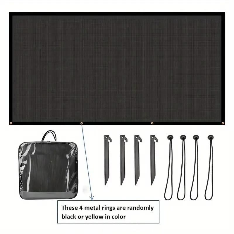 8x15.3ft Black Mesh RV Sunshade Windproof UV Resistant Privacy Screen With Ground Nails Ropes Outdoor Camping Accessories