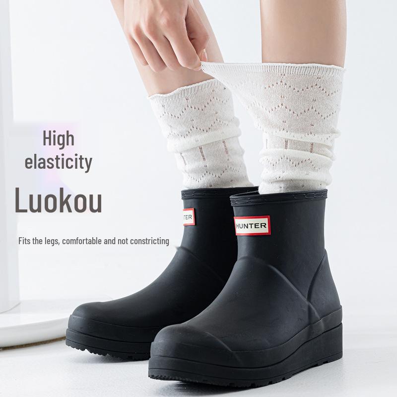 MIU Women's Ballet Ruffle Mesh Japanese-Style Cotton Slouch Leg Warmers - Summer Thin Sweet Girl Design