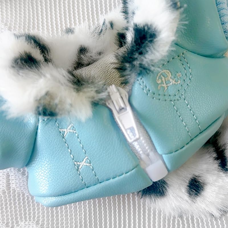 Fluffy Leather Jacket with for 10cm Plush Toy Tail, Blue, [Used]