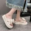 Summer Fashion Women's Slippers 2025 Versatile Thick Sole Women Casual Sandals Designer Bow Sexy Beach Slides Sandalias De Mujer