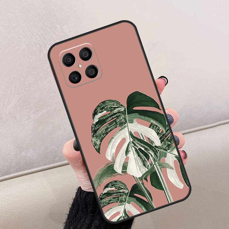Leaves Monstera Green For Honor Magic 7 6 5 8 Pro Case For Honor 200 Lite 400 70 50 X8c X8b X9a X9b X9c X9d Win RT