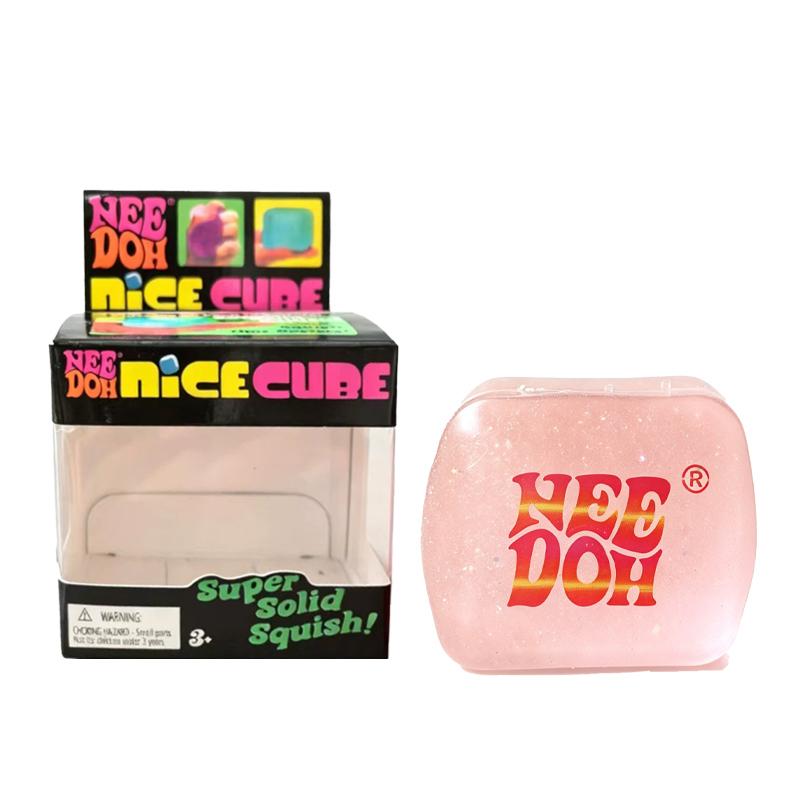 NeeDoh Nice Cube Glow in The Dark - Langzaam Rijzende Knijp Sensorisch Anti-Angst Cadeau