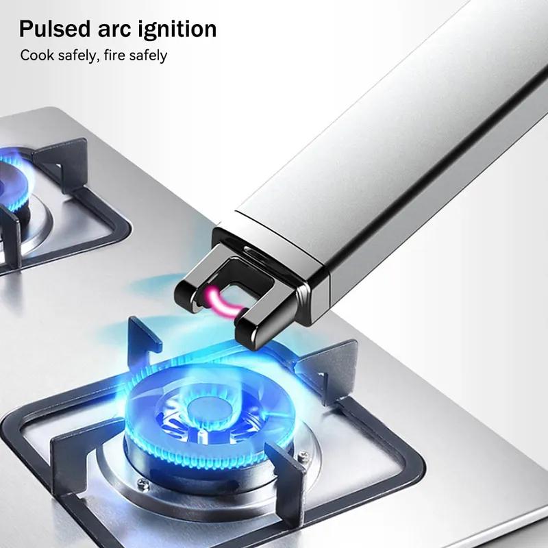 Electric Arc Ignition Windproof Pulse Flameless Plasma Ignition Candle Lighters USB Rechargeable Lighter Kitchen Outdoor BBQ