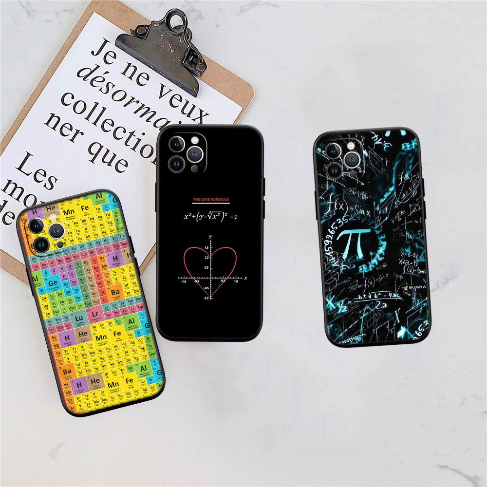 CJ27 Chemical Maths Equation Formula Soft Shell Phone Case for iPhone 16 15 14 13 12 Pro Max Plus Mini