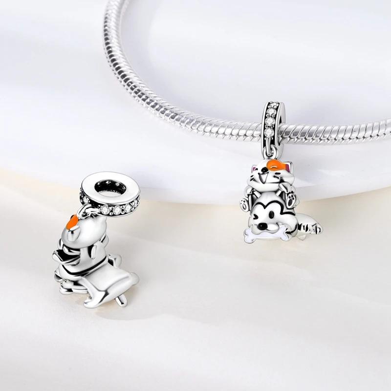 Cute Cats With Dogs Pendants Copper Plated Bead Charms Compatible With Authentic Charm Bead Charms Bracelets Bead Charms Jewellery Gifts Ideal For Wom