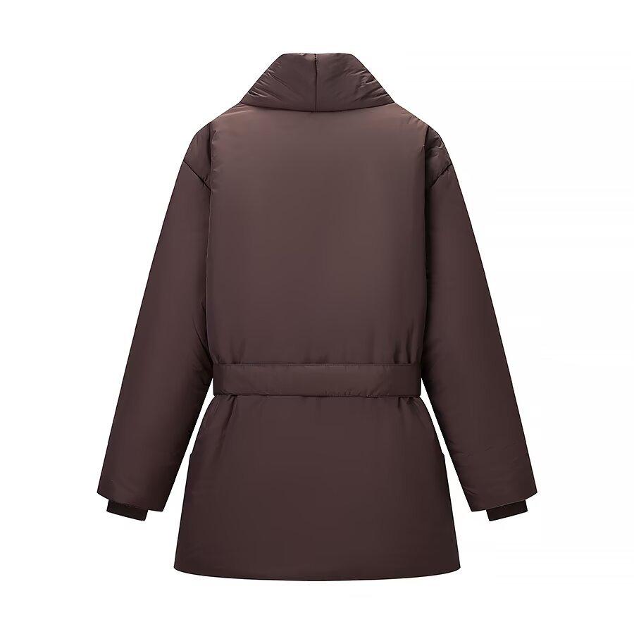 European and American style, new women's clothing, versatile, fashionable, solid color lace-up loose warm cotton clothes