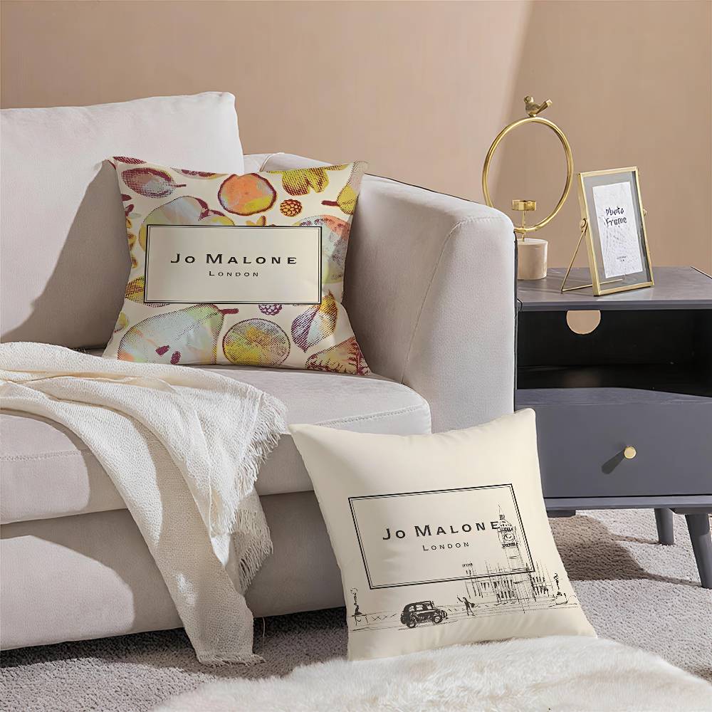 High-end Fragrance Design Print Jo Malone-A Pillow Case Comfort Sofa Bed Silky Elegant Invisible Zipper Decorative Cushion Cover