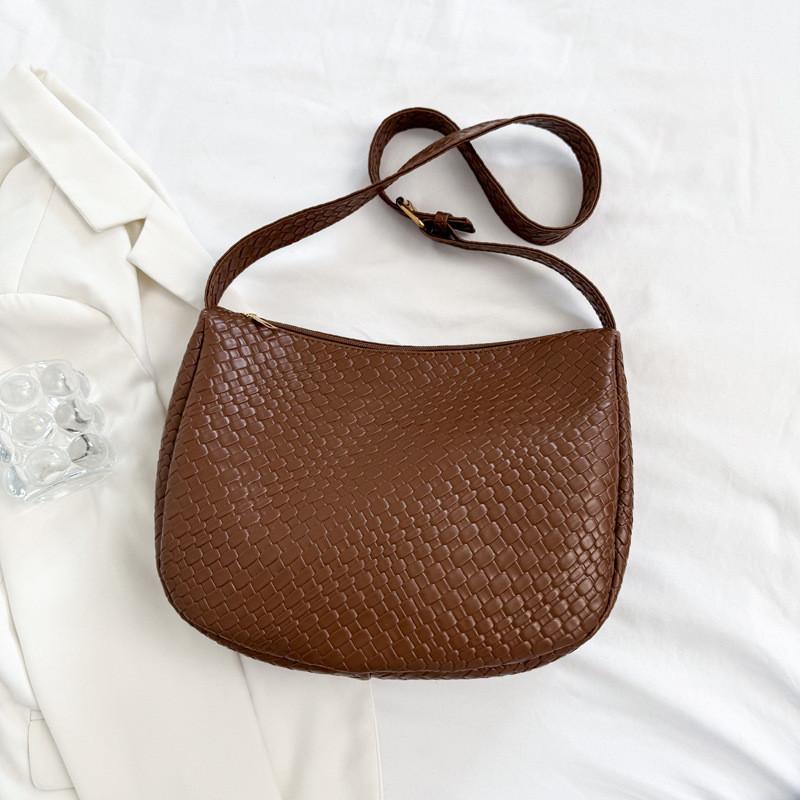Pu Large Capacity Shoulder Bag Handbag Weaving Patterns For Work Casual Outings