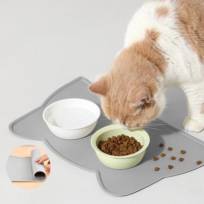 Alfombrilla de Silicona de Grado Alimenticio para Gatos Anti-Suciedad Fácil de Limpiar Alfombrillas para Cuencos de Gatos y Perros Impermeable y a Prueba de Fugas Almohadilla Antideslizante Producto para Mascotas