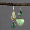 Retro Trendy Geometric Inlaid Zircon Pendant Earrings, Women's Personalized Ethnic Style Holiday Accessories