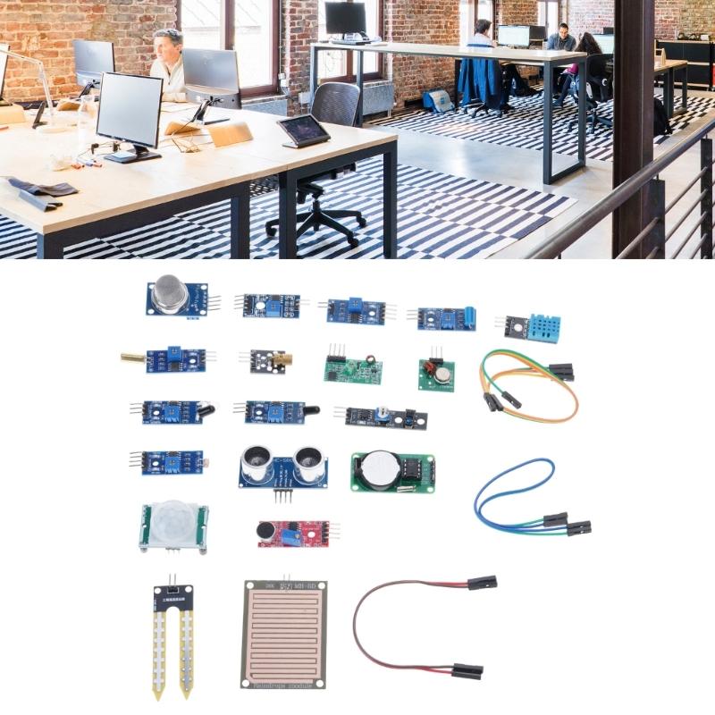 16 in 1 Intelligent Sensoring Collection with Standardized Connectors for Electronics Prototyping