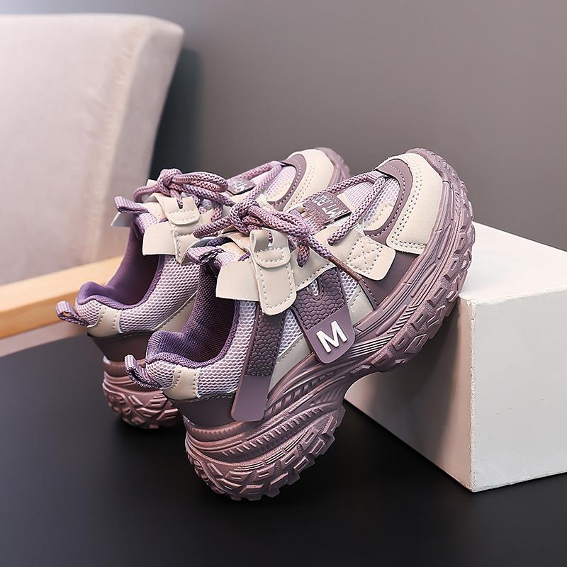 2025 Autumn Popular Mesh Breathable Children's Sports Shoes Boys Handsome Color Matching Running Shoes Girls Baby Shoes