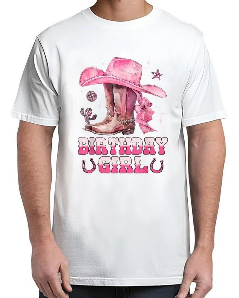 Birthday Cowgirl Western Birthday Girl Party Decoration Adult S-4XL Unisex T-Shirt L